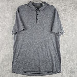 Lululemon Polo Shirt Mens Size Large Gray Stretch Performance Activewear‎ Golf